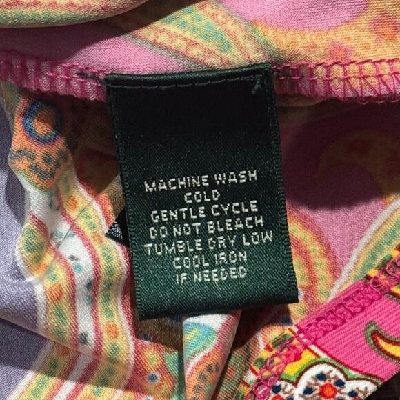 Lauren Ralph Lauren Top Abstract Paisley Hippie Boho Festival Psychedelic Small - Picture 3 of 4